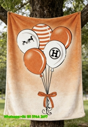 Luxury Hermès Balloon Bouquet Flannel Sofa Throw Blanket IMG_4936